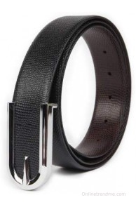 Chisel Men Formal Black Genuine Leather Reversible Belt(Black)